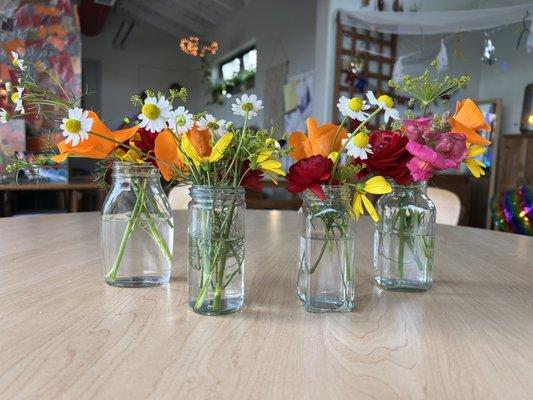 Flowers picked from our garden and gifted to our Irish Dancer guest on St Patrick's day