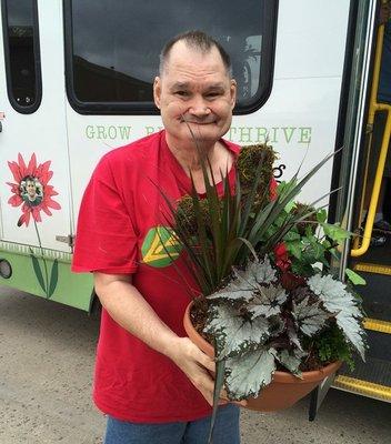 Billy is off to deliver a one of a kind floral arrangement.  Order one today!