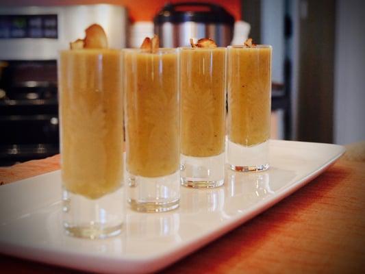 Jerusalem artichoke soup shooters