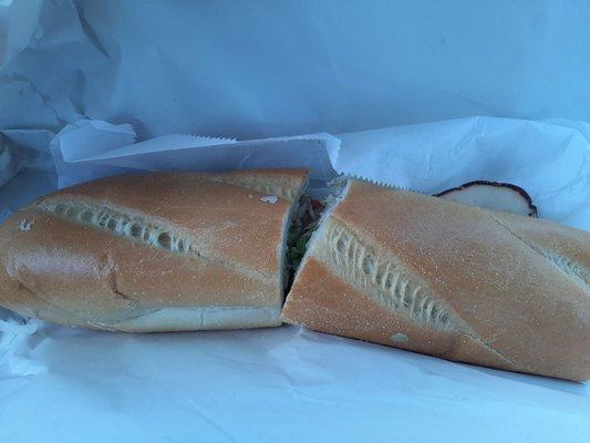 Turkey and cheese hoagie