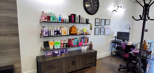 We sell the best home care products to keep your hair healthy and looking great between  appointments.