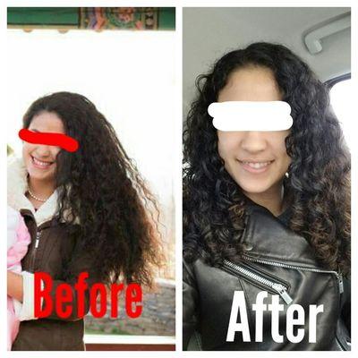 Hair before and after