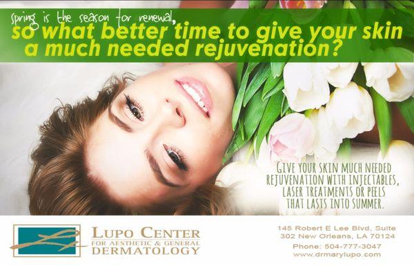 Call us today at  504-777-3047 or visit http://www.drmarylupo.com to find out more.  #DrLupo #NewOrleans #Dermatologist  #Laser #Peels