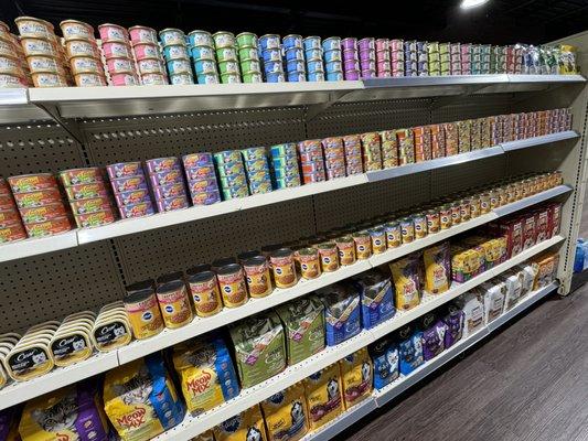 Wide selection of pet food