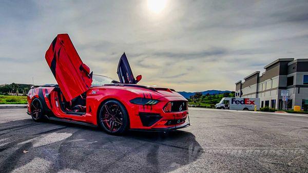 Check out Bobbilee's Ford Mustang showing off the Vertical Lambo Doors Conversion Kit by Vertical Doors, Inc.