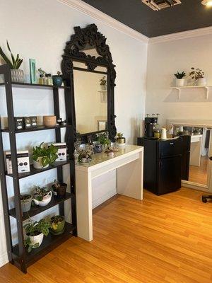 Skincare and little beverage bar