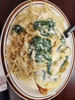 Chicken Florentine with artichokes