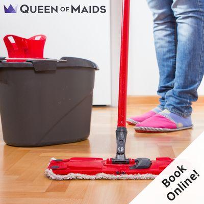 Queen of Maids:  Book your home cleaning service online.  With background checked maids and house cleaners, along with a 200% guarantee!