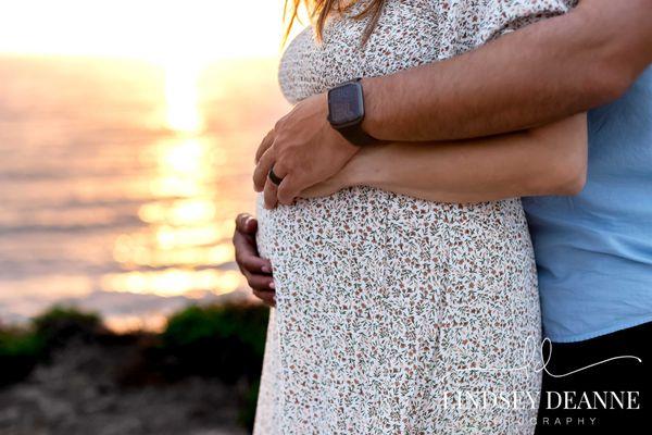 Golden Hour Beach Maternity Portraits