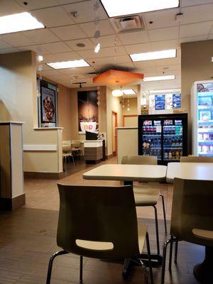 Very cozy and up scale Dunkin Donuts,  they even have outlets and cushioned seats for your comfort