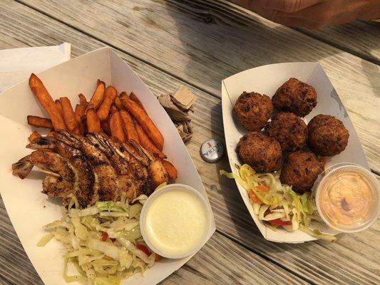 Jerk Shrimp My Way & Conch Fritters