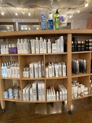 We carry all prestige brands in hair care including Kerastase, Unite, Groh, Wella, Brazilian Blowout, Deva curl, & Leaf and Flower