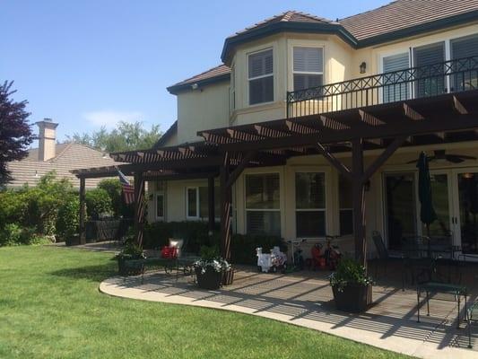 Backyard patio and arbor painting