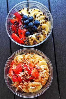 Baker's Crust Bagel offers two acai bowls, the Bennett Bowl and the PB & No J Bowl!