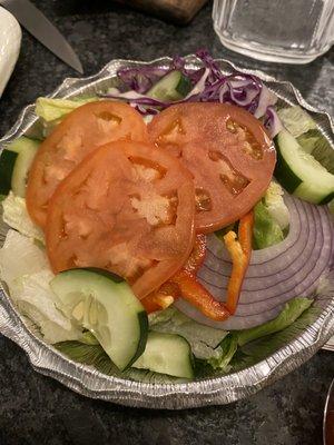 This salad must have been sitting for awhile. The tomatoes were dry, the lettuce soft. No effort here.