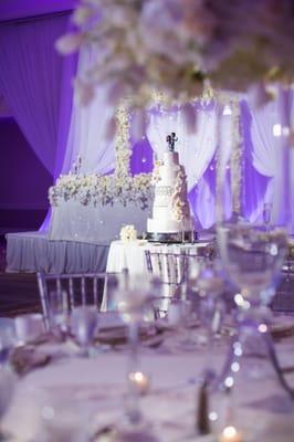 Lighting for cake table and sweet heart table