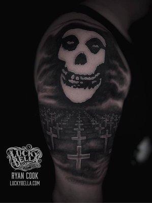 Misfits and Metallica half sleeve by Ryan Cook