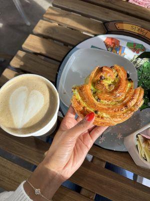 Pistachio and chocolate! And vanilla latte.