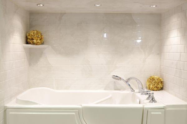 The after image of a stunning bath remodel we completed