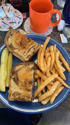 Patty melt with fries