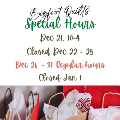 Holiday Hours 2024