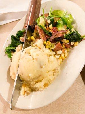 Succotash and mashed potatoes