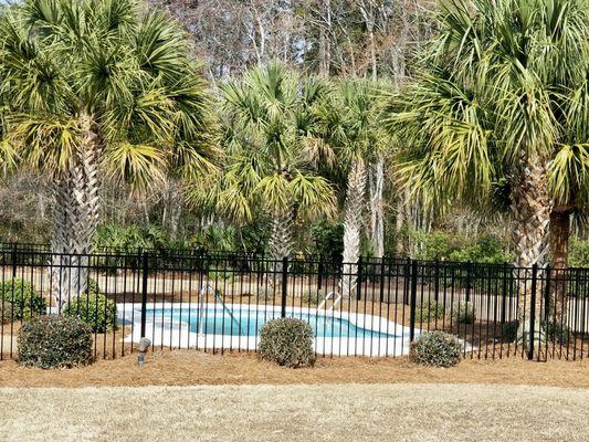 Classic aluminum fence (pool code approved at 54"h flush bottom)