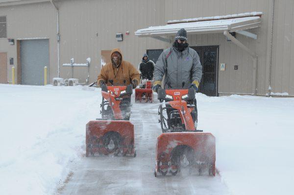 Commercial sidewalk snow maintenance