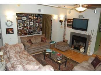 306 Cherry Street, #300 - Living Room with working, wood-burning fireplace