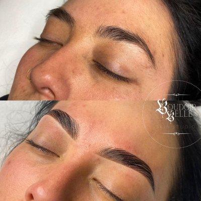 Brow Lamination with Hybrid Stain