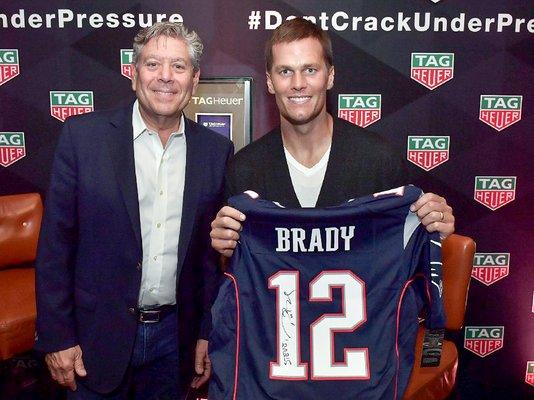 Steven with Tom Brady at the TAG Heuer Limited Edition watch release!