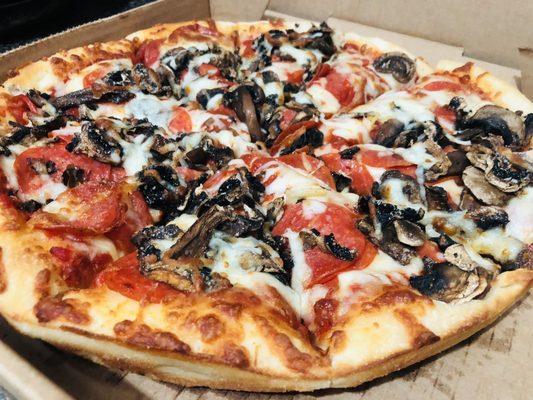 Pepperoni Mushroom medium pizza $20 regular crust