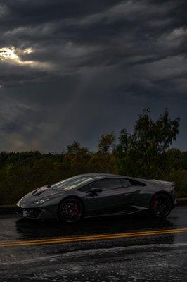 Theres something about a freshly rained on Lamborghini that makes it look even better.