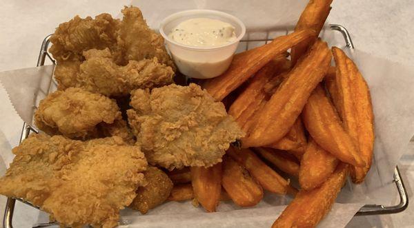 Fried Catfish Basket w/ Sweet Potato Fries