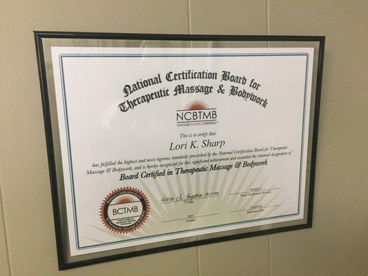 I am a licensed Massage Therapist and Nationally Board Certified – the highest rating of certification!