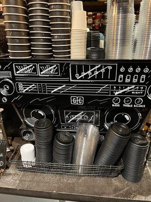 Cool stereo decorated espresso machine!