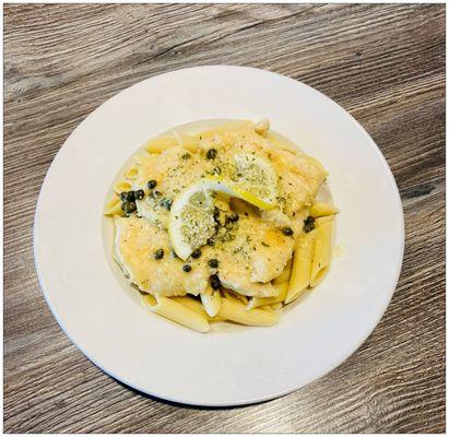 Chicken Piccata with Penne. Lovely! (Thicc Aussie accent)