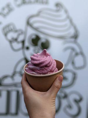 Raspberry and Marionberry Swirl in a cup