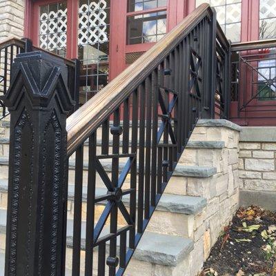 A bit more up close look at the railings crafted by J B Metal Works.