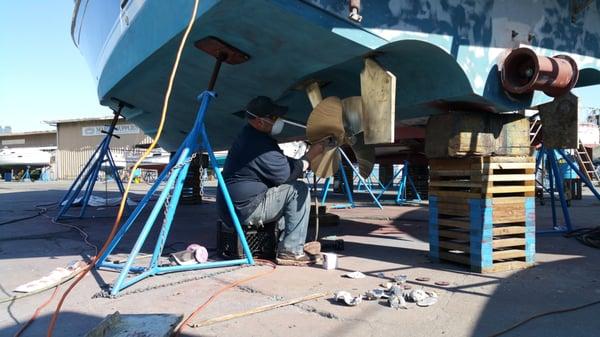 Big Alex prepping up a propeller for PropSpeed.