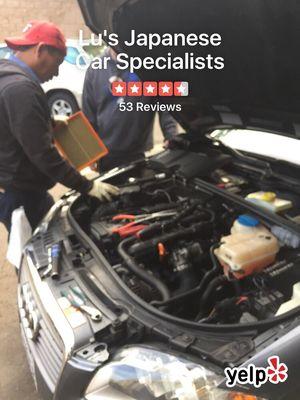 Changing out air filter and spark plugs