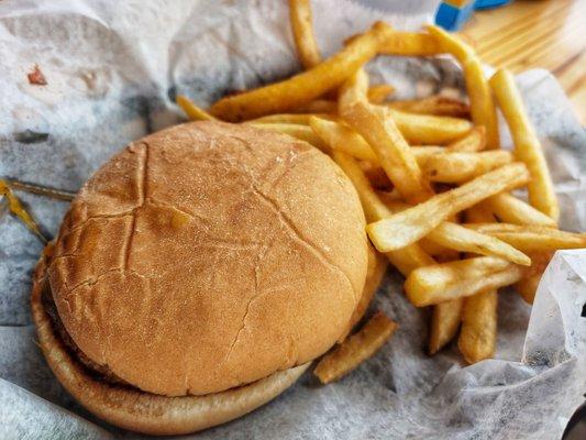 Kid's burger and fries