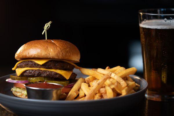 Burger and fries