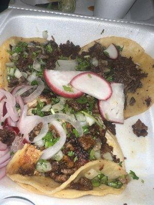 Cabeza and campechano tacos