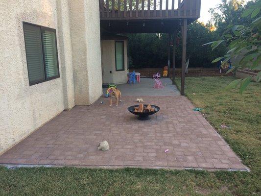 Back patio doubled in size