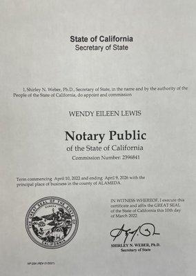 Wendy Lewis Mobile Notary & Loan Signing Agent