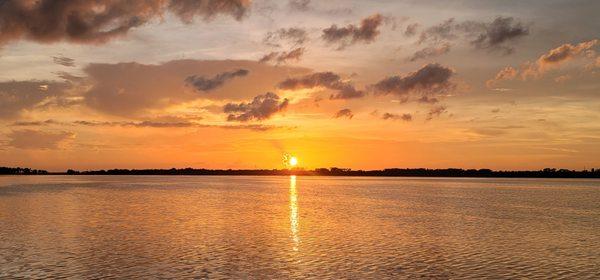 Beautiful sunset on a cruise with Rusty Anchor