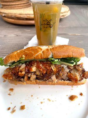 #1 BEST SELLER!!! The roasted pork belly bánh mì!