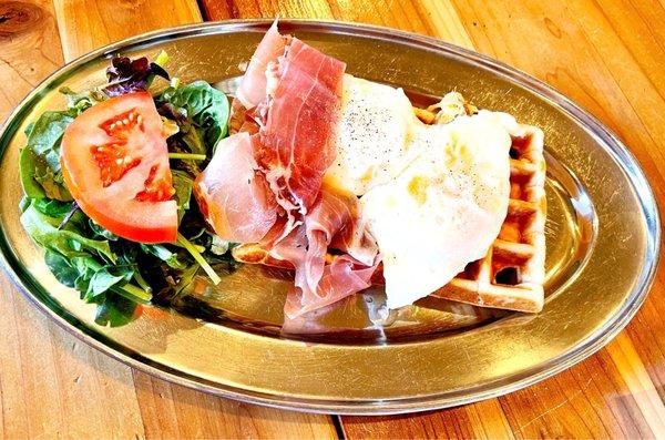 Prosciutto and Sunny side up Waffle