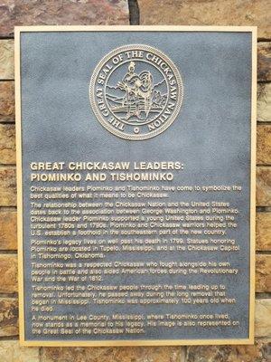 Several plaques offer up a lot of history and information about the Chickasaw